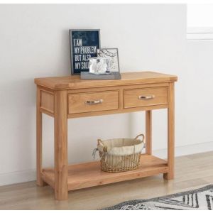 Cambridge Oak Console Table with 2 Drawers