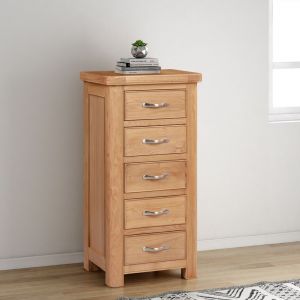 Cambridge Oak 5 Drawer Tall Chest