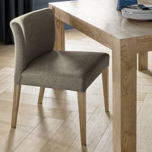 Gemini Light Oak Low Back Uph Chair - Black Gold Fabric (Pair)