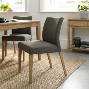 Bergen Oak Upholstered Chair ( Pair)