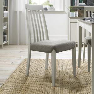Bergen Grey Washed Slat Back Chair - Titanium Fabric (Pair) 