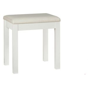 Ashbridge  White Stool - Sand Fabric