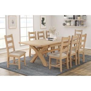 Farnworth Oak 180/240 Cross leg Extending Dining Table