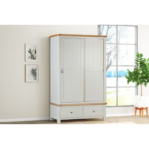 Farnworth Painted Double Robe with 2 Sliding Doors & 2 Drawers