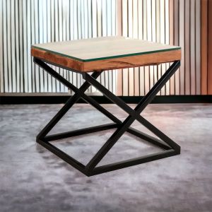 Phoenix Lamp Table with Glass