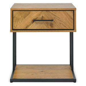 Preston Rustic Oak 1 Drawer Nightstand