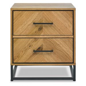 Preston Rustic Oak 2 Drawer Nightstand