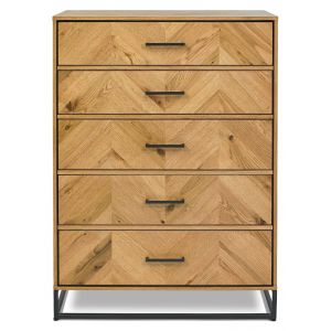 Preston Rustic Oak 5 Drawer Chest