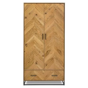 Preston Rustic Oak Double Wardrobe