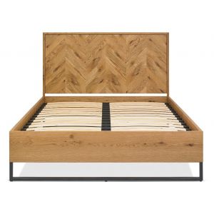 Preston Rustic Oak Panel Bedstead Double 135cm