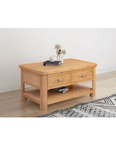 Cambridge Oak  Coffee Table with 2 Drawers