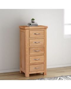 Cambridge Oak 5 Drawer Tall Chest