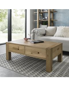 Gemini Light Oak Coffee Table With Drawers