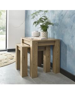 Gemini Light Oak Nest Of Lamp Tables