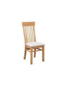 Vogue Light Oak Dining Chair Fabric Seat  ( PAIR )