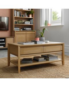 Bergen Oak Coffee Table with Drawer