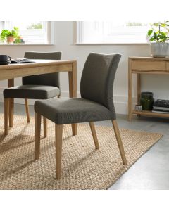 Bergen Oak Upholstered Chair ( Pair)