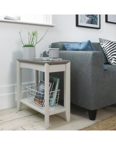 Bergen Grey Washed Oak & Soft Grey Side Table 