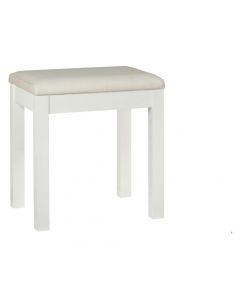 Ashbridge  White Stool - Sand Fabric