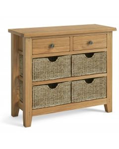 Buckingham Oak Console Table with Basket 