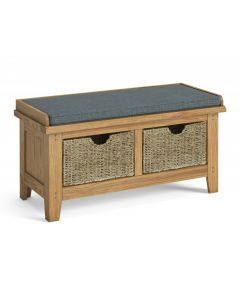 Buckingham Oak Hallway Bench with Basket 