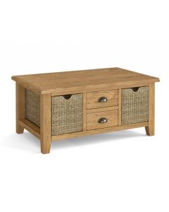 Buckingham Oak Large Coffee Table with Basket