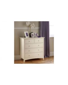 Clara Pine 2 over 3 Chest of Drawer - Stone White