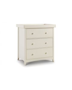 Clara Pine 3 Drawer Change Station-  Stone White