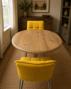 Crown Original Fumed Oak Dining Table & 2 Chairs
