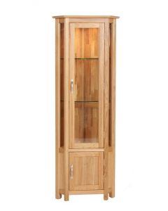 Lindale Oak Corner Display Cabinet