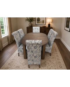 Solid Oak Extending Dining table & Six Dining Chairs 