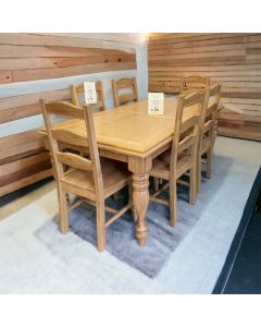 Durham Oak Extending Dining Table & Six Dining Chairs 
