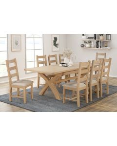 Farnworth Oak 180/240 Cross leg Extending Dining Table