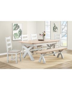 Farnworth Painted 180/240 Cross Leg Extending Dining Table
