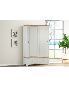 Farnworth Painted Double Robe with 2 Sliding Doors & 2 Drawers