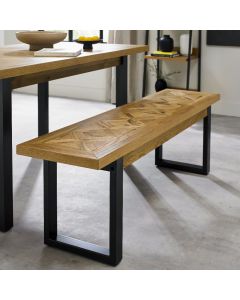 Indus Rustic Oak Bench