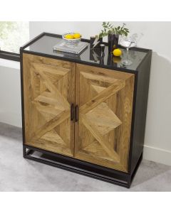 Indus Rustic Oak Drinks Cabinet
