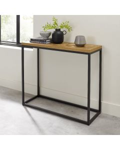 Indus Rustic Oak Narrow Console Table