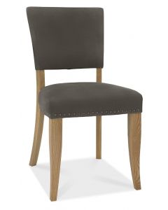 Indus Upholstered Chair Dark Grey Fabric (PAIR)