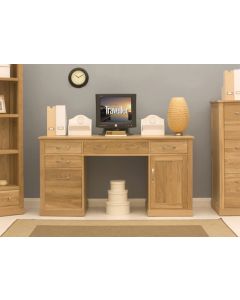 Mobel Oak Twin Pedestal Desk