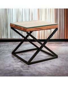 Phoenix Lamp Table with Glass