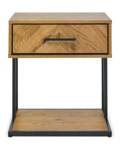 Preston Rustic Oak 1 Drawer Nightstand