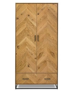 Preston Rustic Oak Double Wardrobe