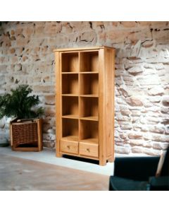 Sierra Oak Large Bookcase with 2 Drawers