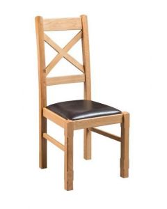 Tampa Oak Cross Back Chairs (Pair)