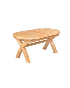 Tampa Oak Oval Extending Cross Leg Table 176 256cm