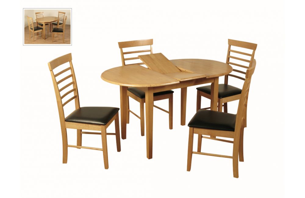 Studio Oval Butterfly Dining Set 4 Chairs KD