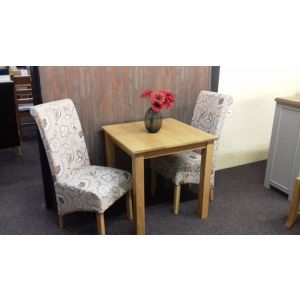 Solid Oak Dining Table with Two Chairs