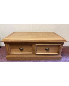 Durham Oak Coffee Table 2 Double Drawers       