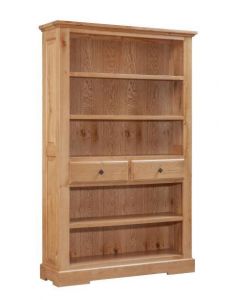 Tampa Oak  Large Bookcase with 2 Drawers
